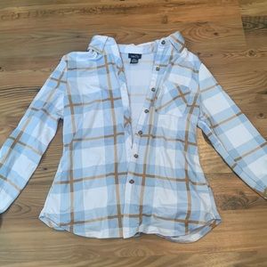 Plaid blue button down shirt